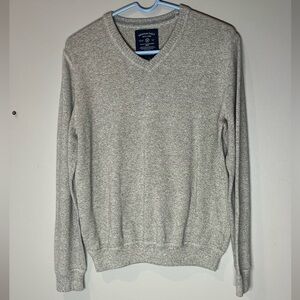 American Eagle Outfitters Men's Heather Gray V-Neck Sweater
